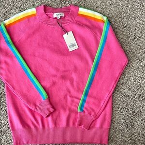 Avara Pink Rainbow Stripe Women's Sweater